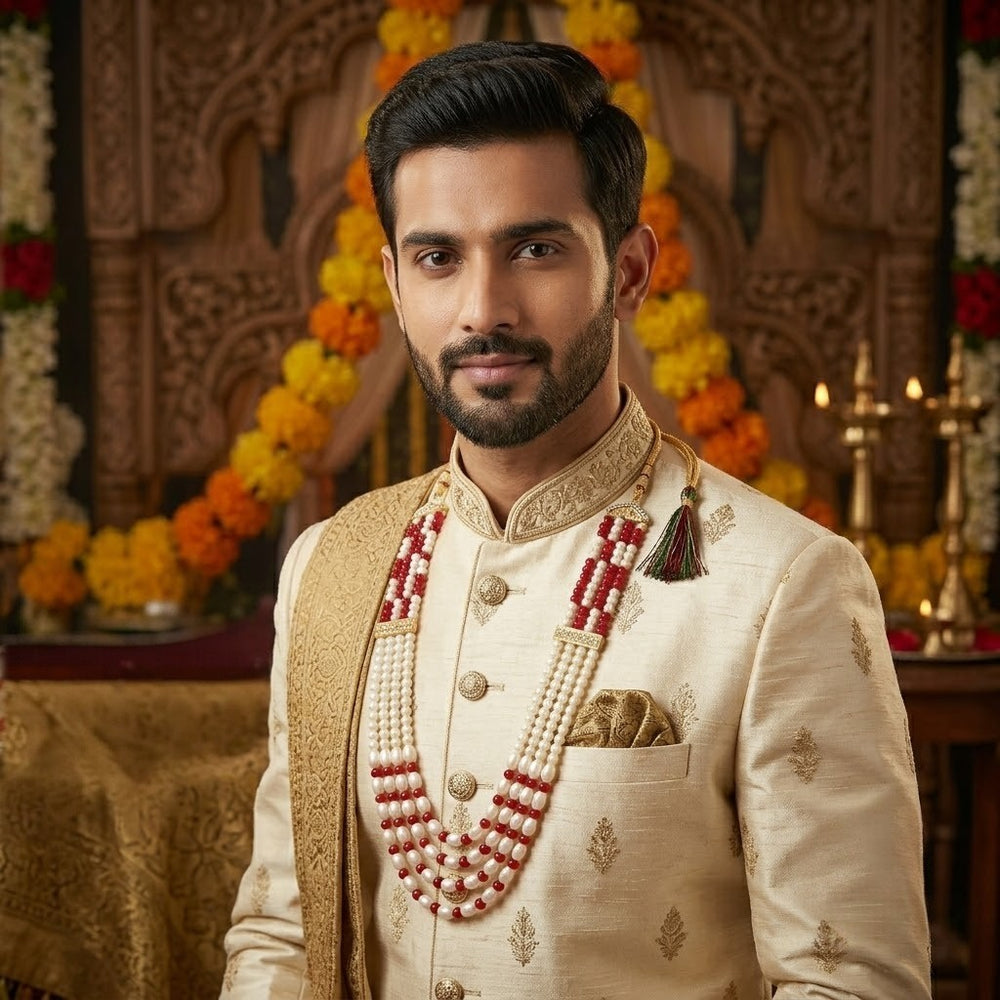 4 Layered Groom / Dulha Moti Mala Haar