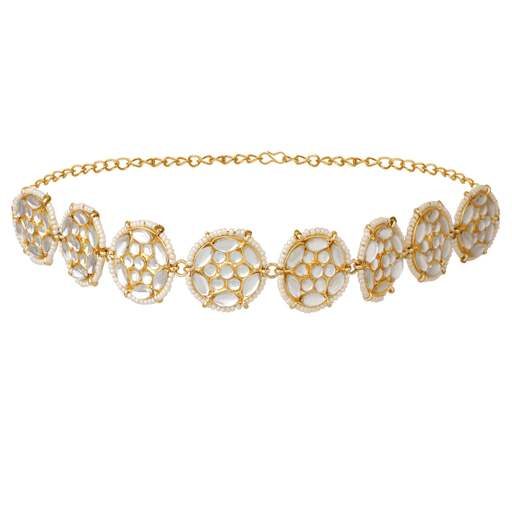 Circular Kundan Stone Sheeshphool/SheeshPatti