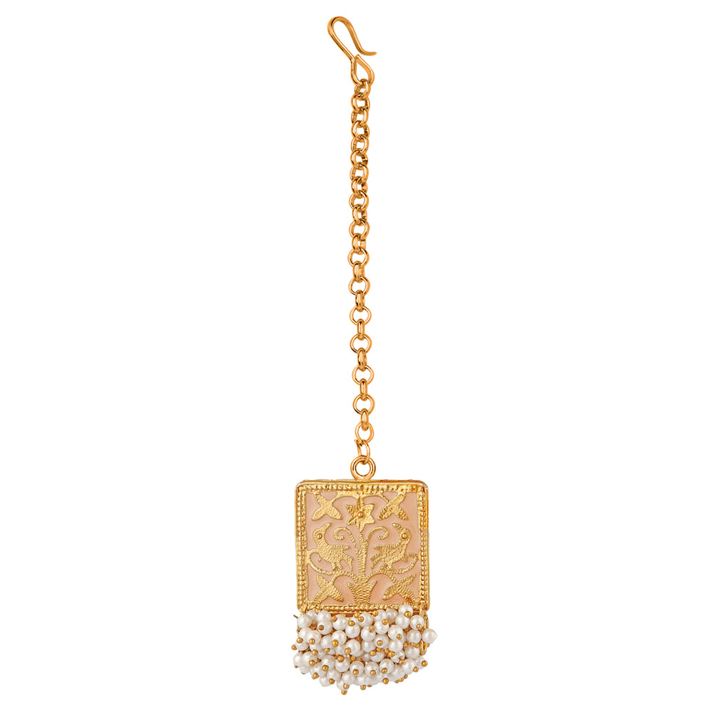 Meenakari Work Rectangular Shape Maangtikka