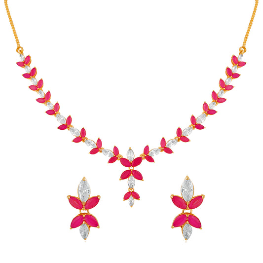 Magestic Red and White Necklace Set