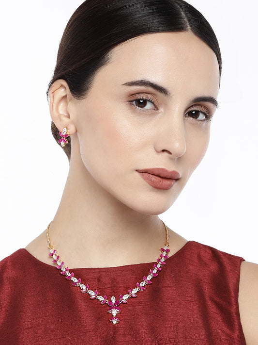 Magestic Red and White Necklace Set