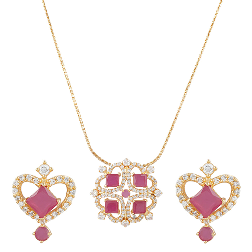 Ruby Love Ethnic Pendant set