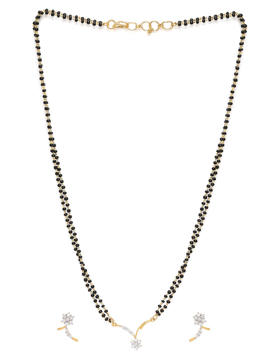 Brilliant Bright Bunch Tanmaniya Chain Mangalsutra Set with Cubic Zirconia