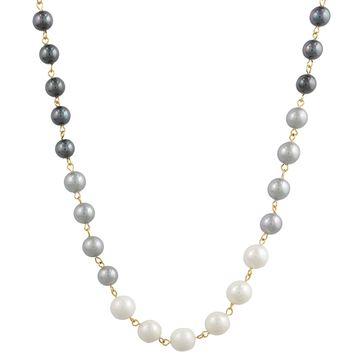 Glamorous Glass Beads Pearls Necklace