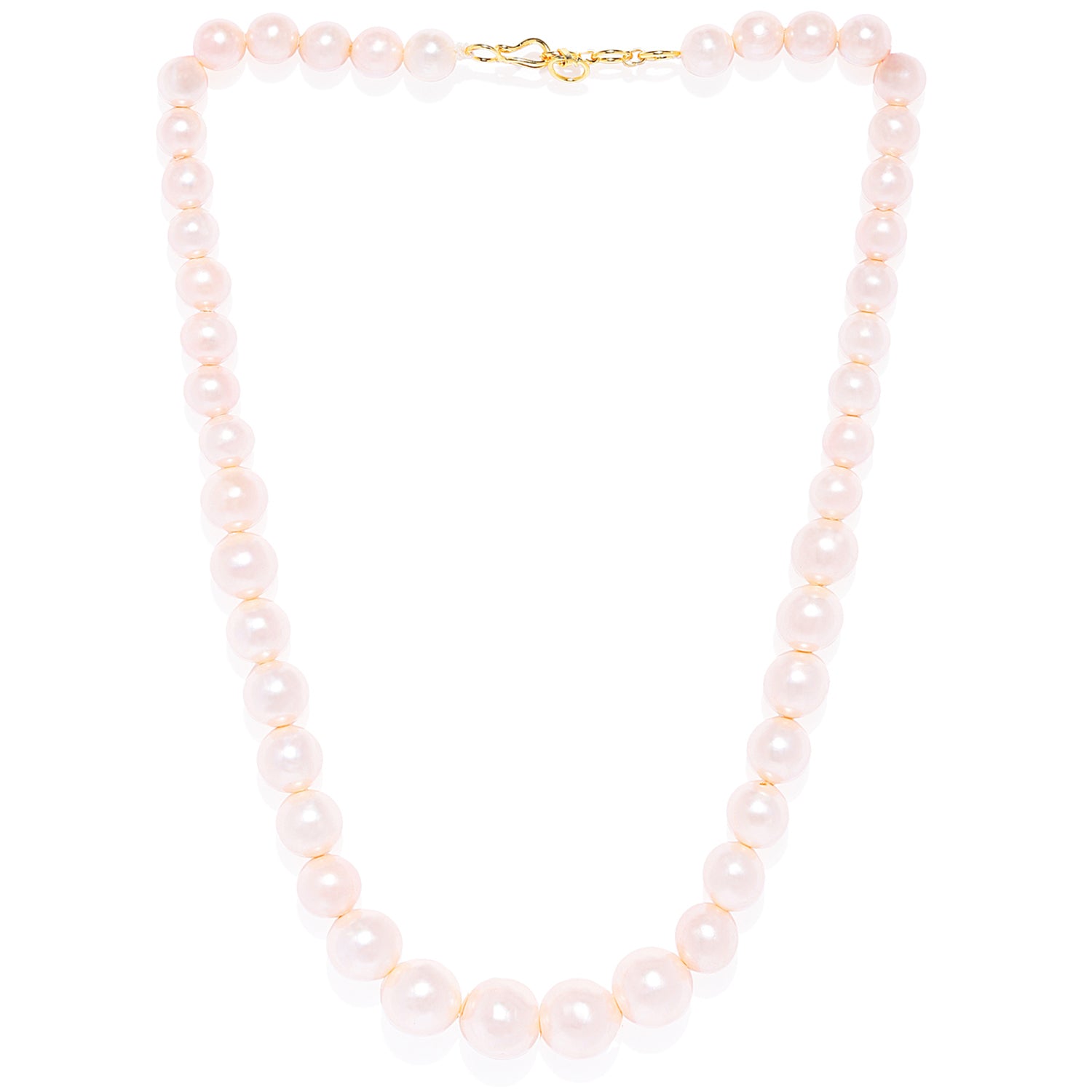 Pearl White Glass Bead Necklace Mala