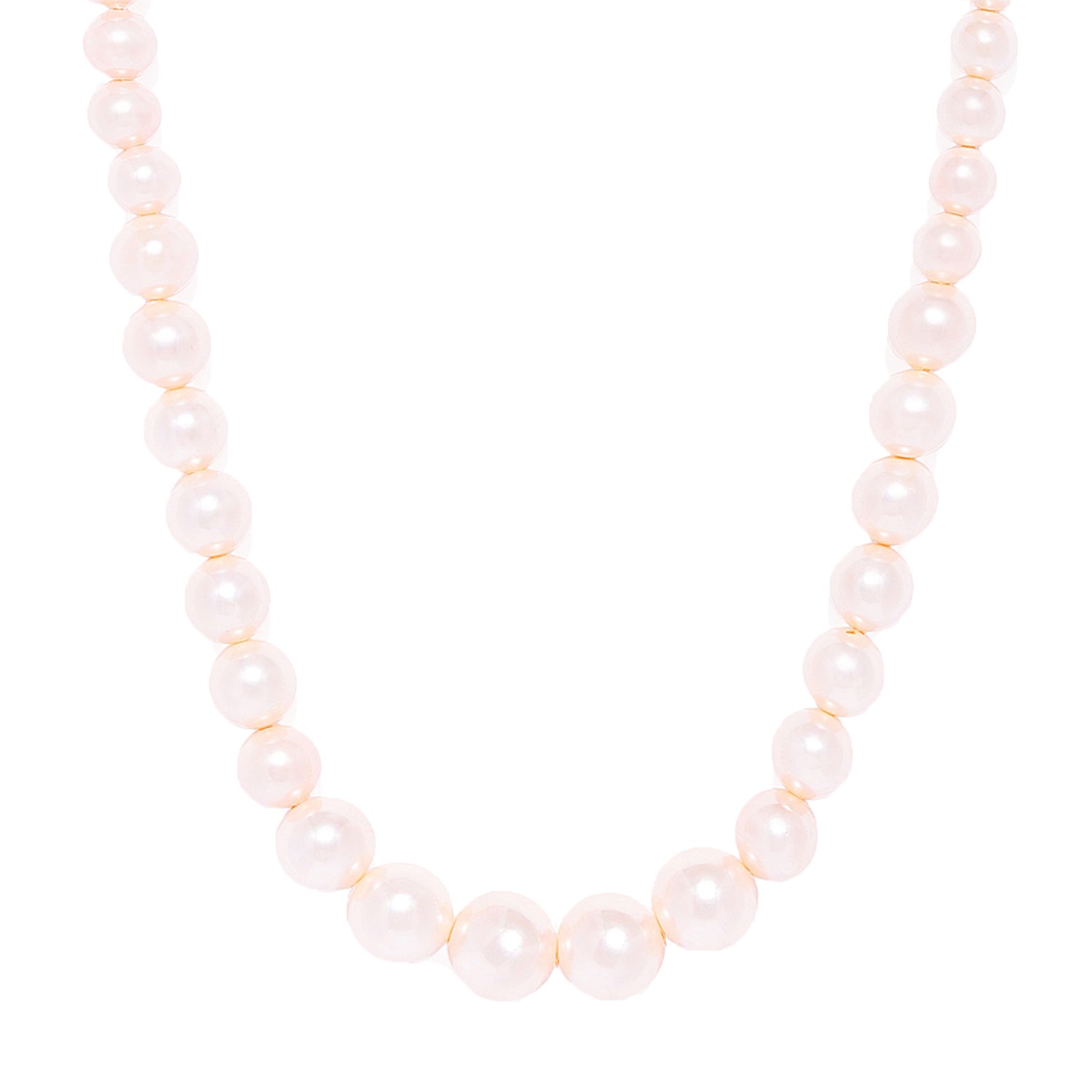 Pearl White Glass Bead Necklace Mala