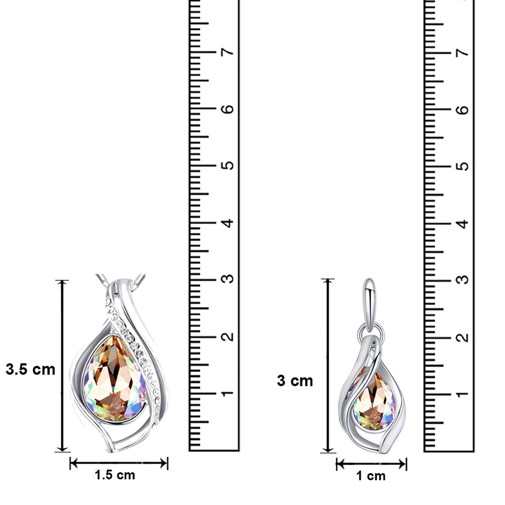 Majestic Water Drop Pendant Set with Crystal.