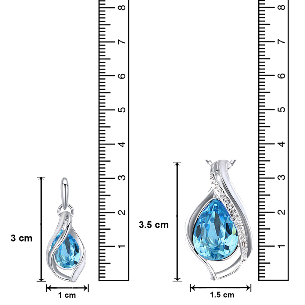 Majestic Water Drop Pendant Set with Crystal.