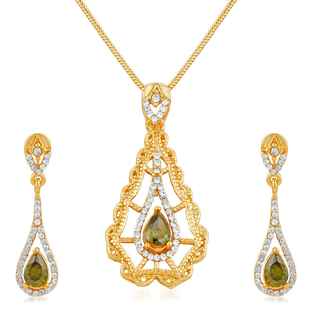 Ethnic Desiger CZ Pendant set