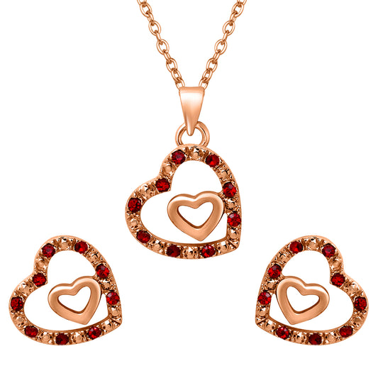 Dual Heart Pendant Set