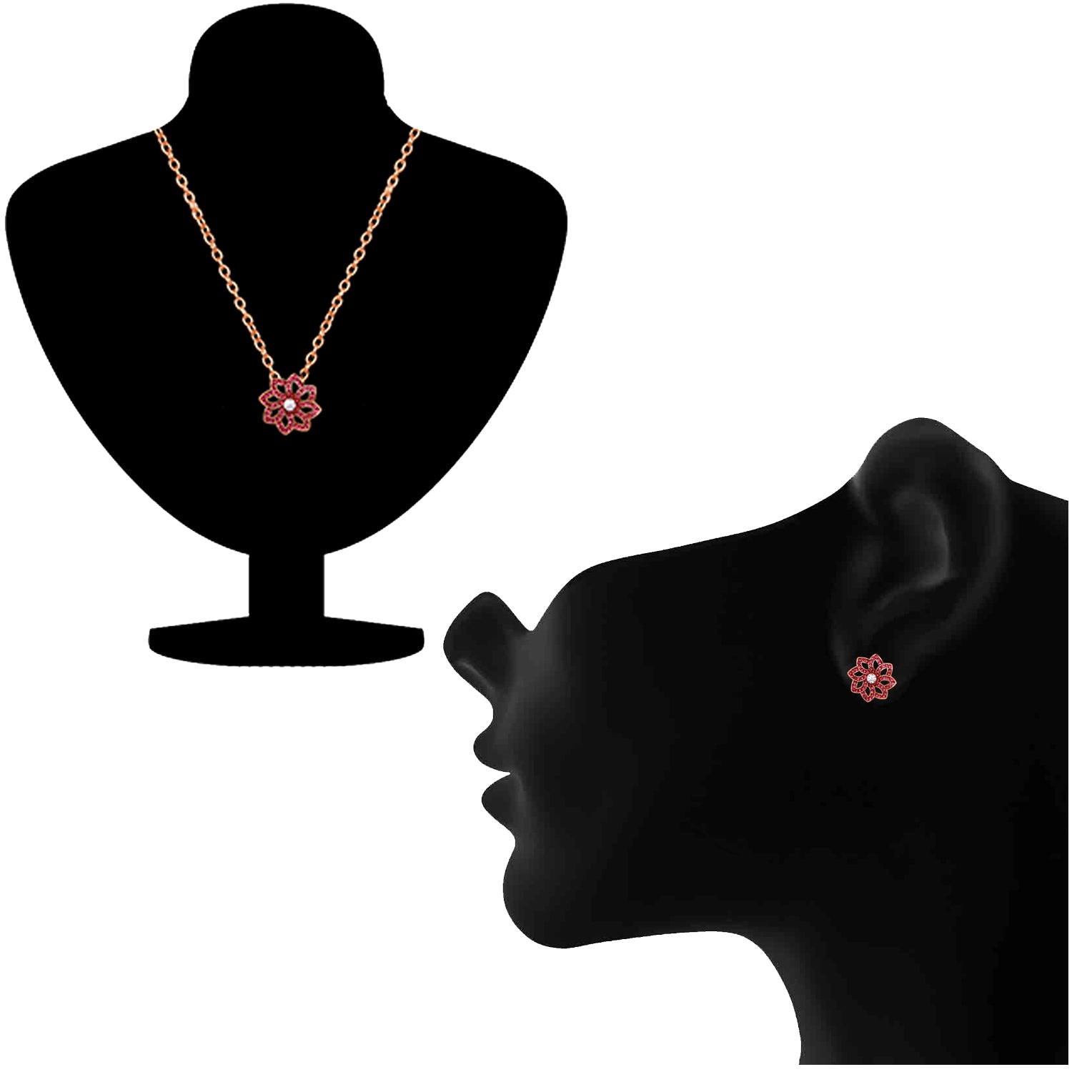 Classic Floral Love Pendant Set