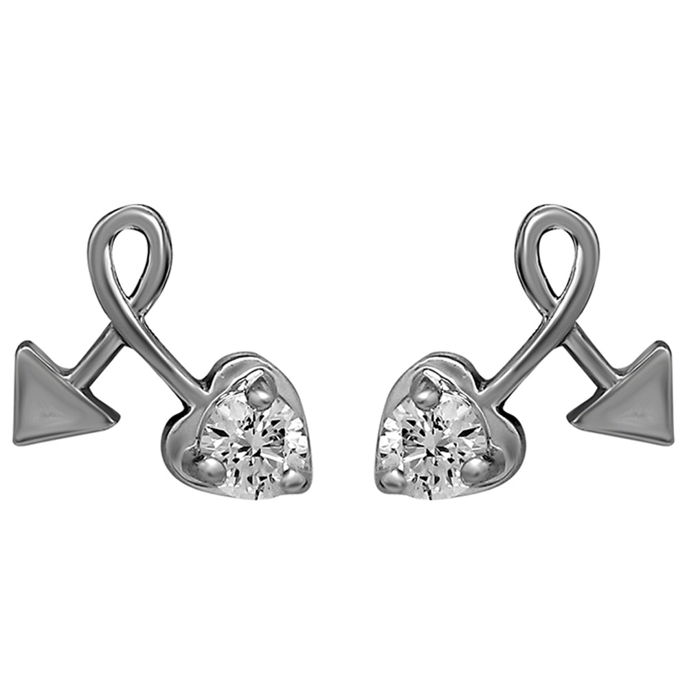 Love in Heart Arraw  Pendant Set with Crystal