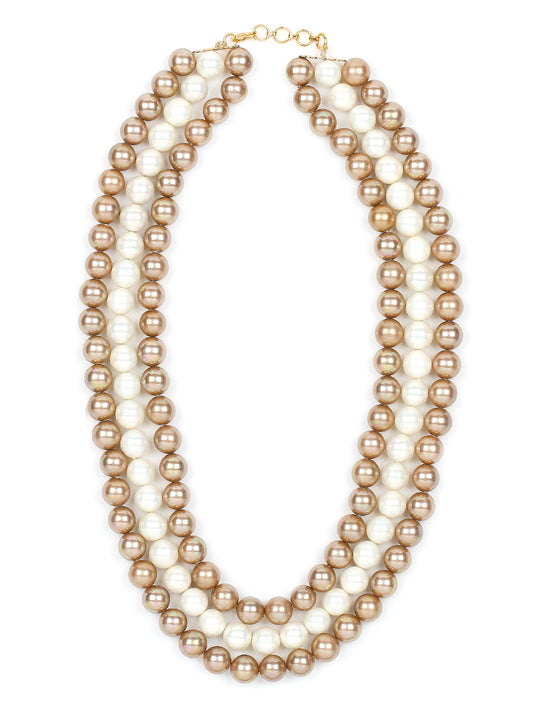 Tripple Layerd Artificial Pearl Necklace