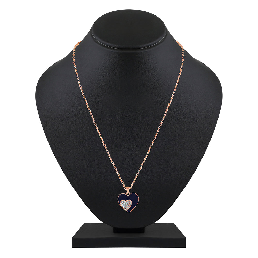 Red Meenakari Work and Crystals Dual Heart Pendant Set
