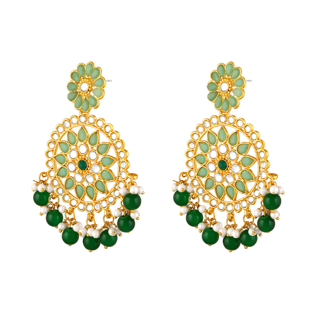 Dual Layer Floral Necklace Jewellery Set