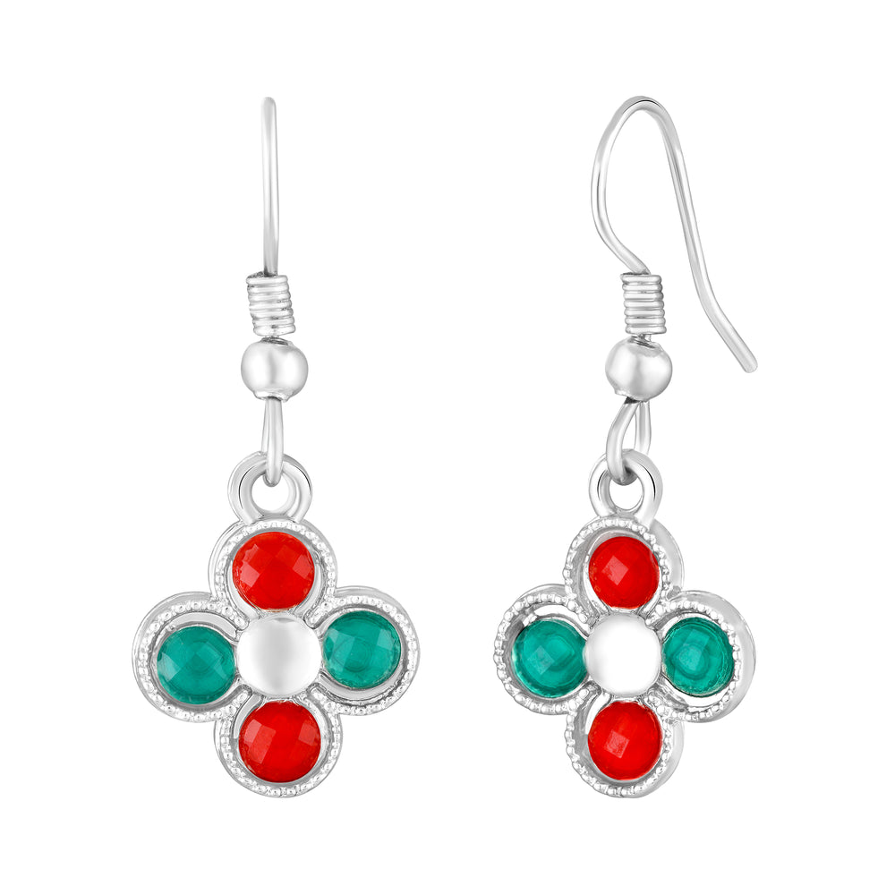 Green Floral Chain Link Jewellery Set