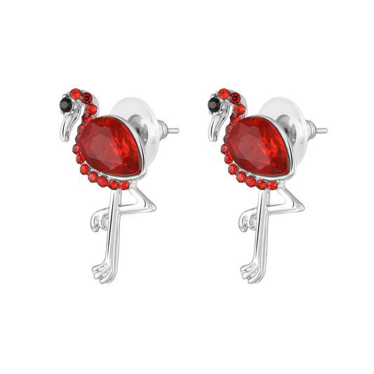 Trendy Swan-Shaped Red Pendant Set