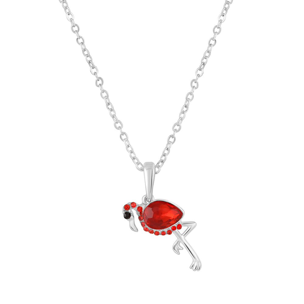 Trendy Swan-Shaped Red Pendant Set