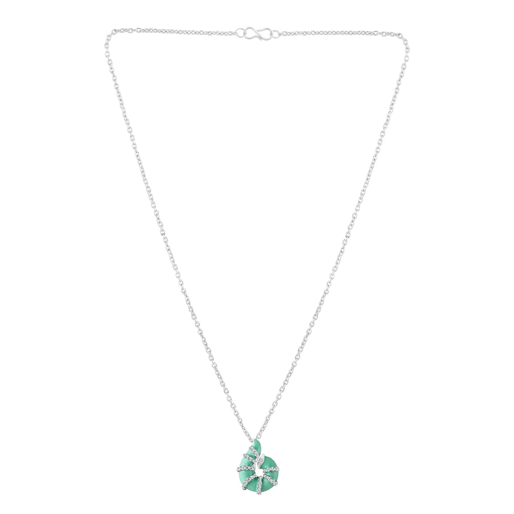 Red Meenakari Work Shell-Shaped Pendant and Earrings Set with Crystal Accents