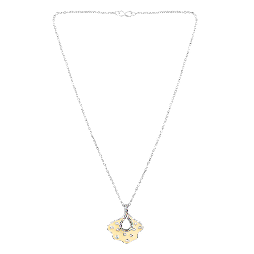 Green Meenakari Work Floral-Fan Shape Pendant Set