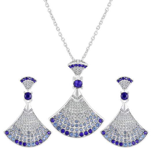 Gradient Big Skirt Pendant Necklace Set