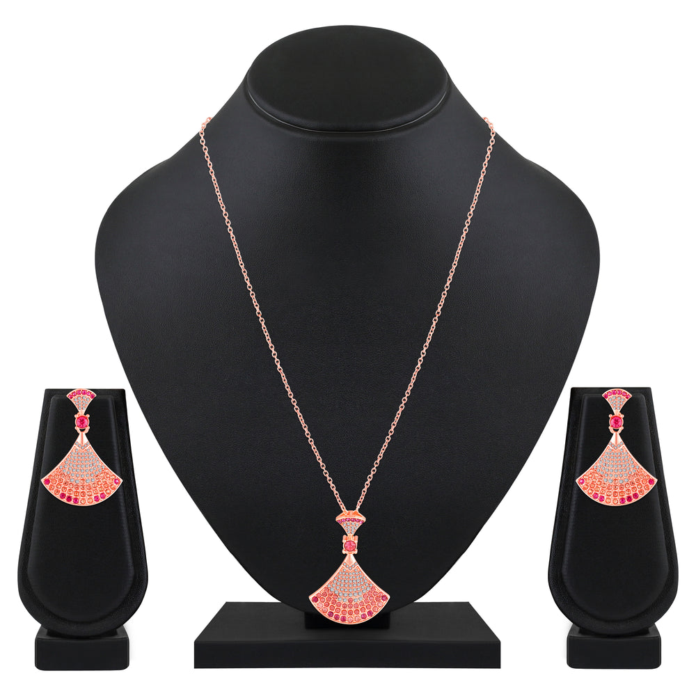 Gradient Big Skirt Pendant Necklace Set
