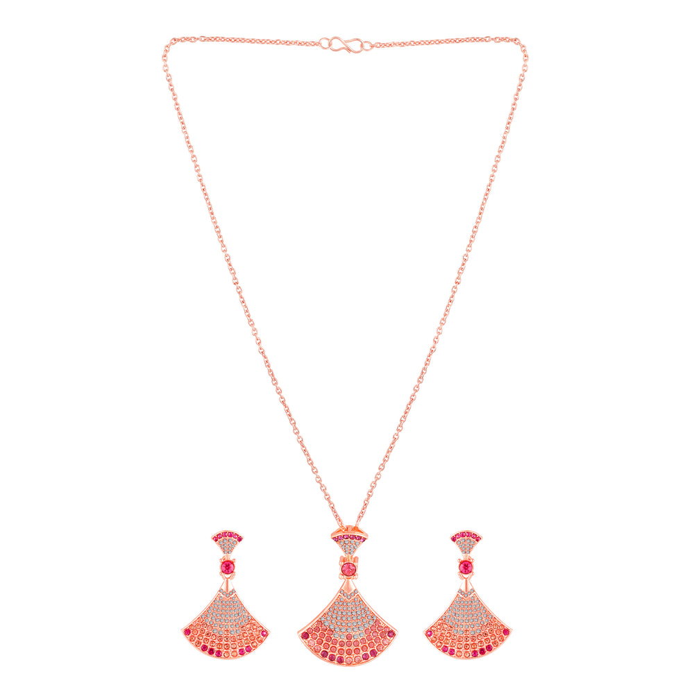 Gradient Big Skirt Pendant Necklace Set