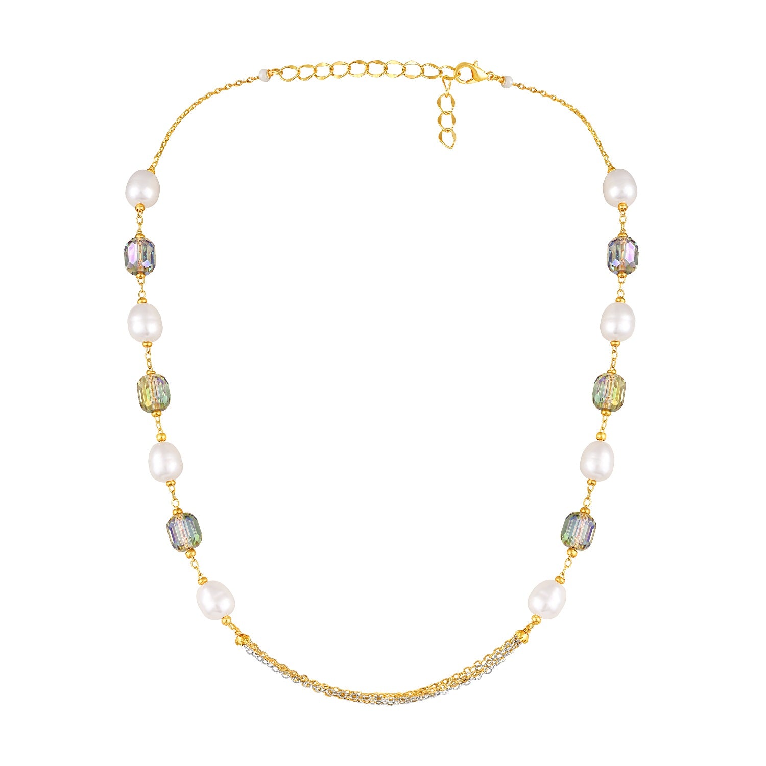 Elegant Necklace Matching Earrings with Artificial Pearls