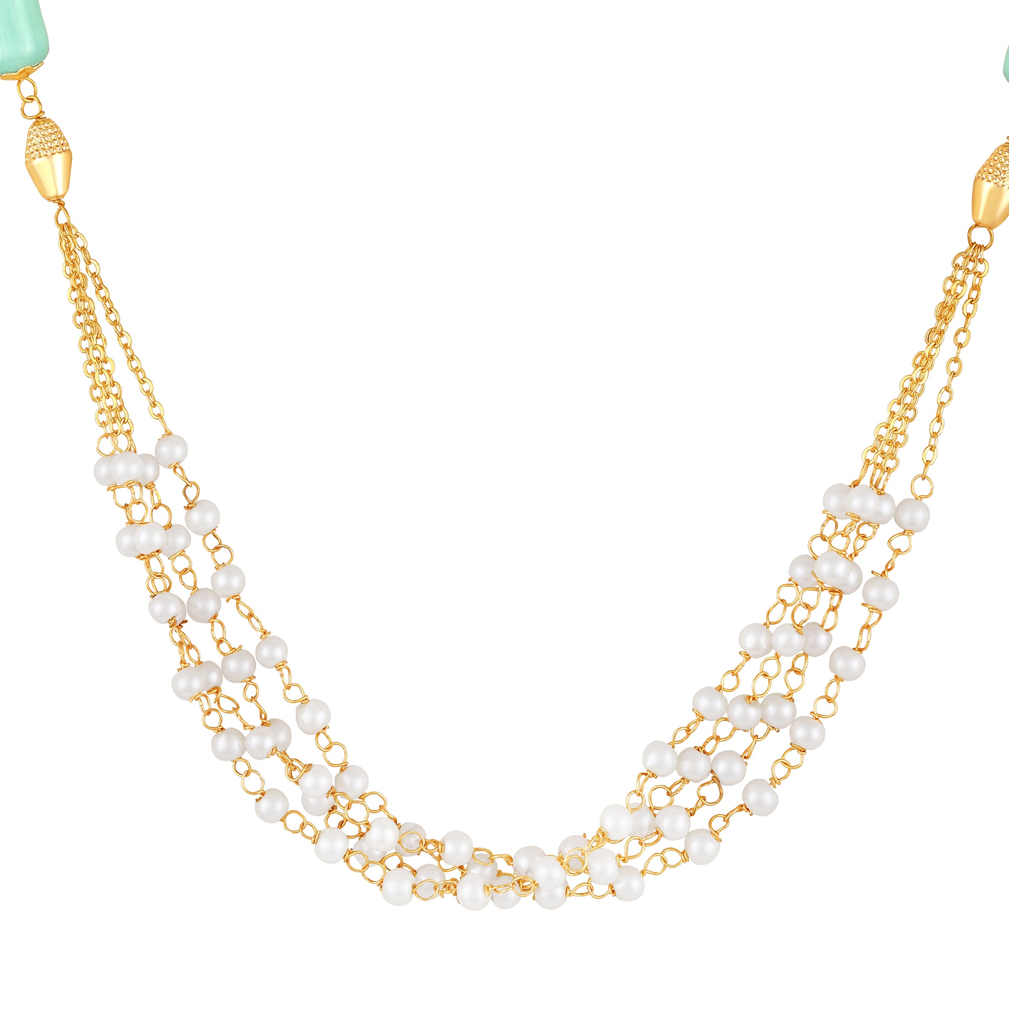 Elegant Necklace Matching Earrings with Artificial Pearls