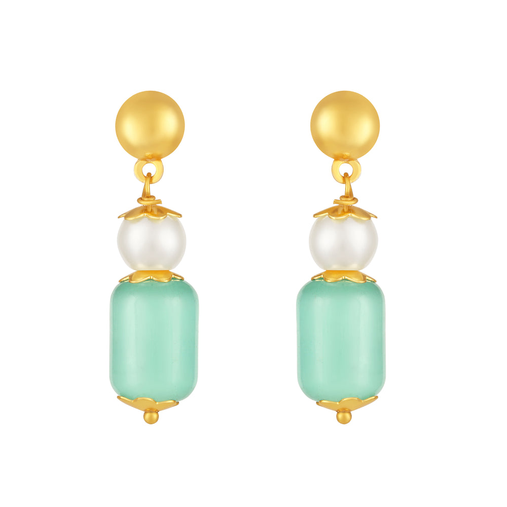 Elegant Necklace Matching Earrings with Artificial Pearls
