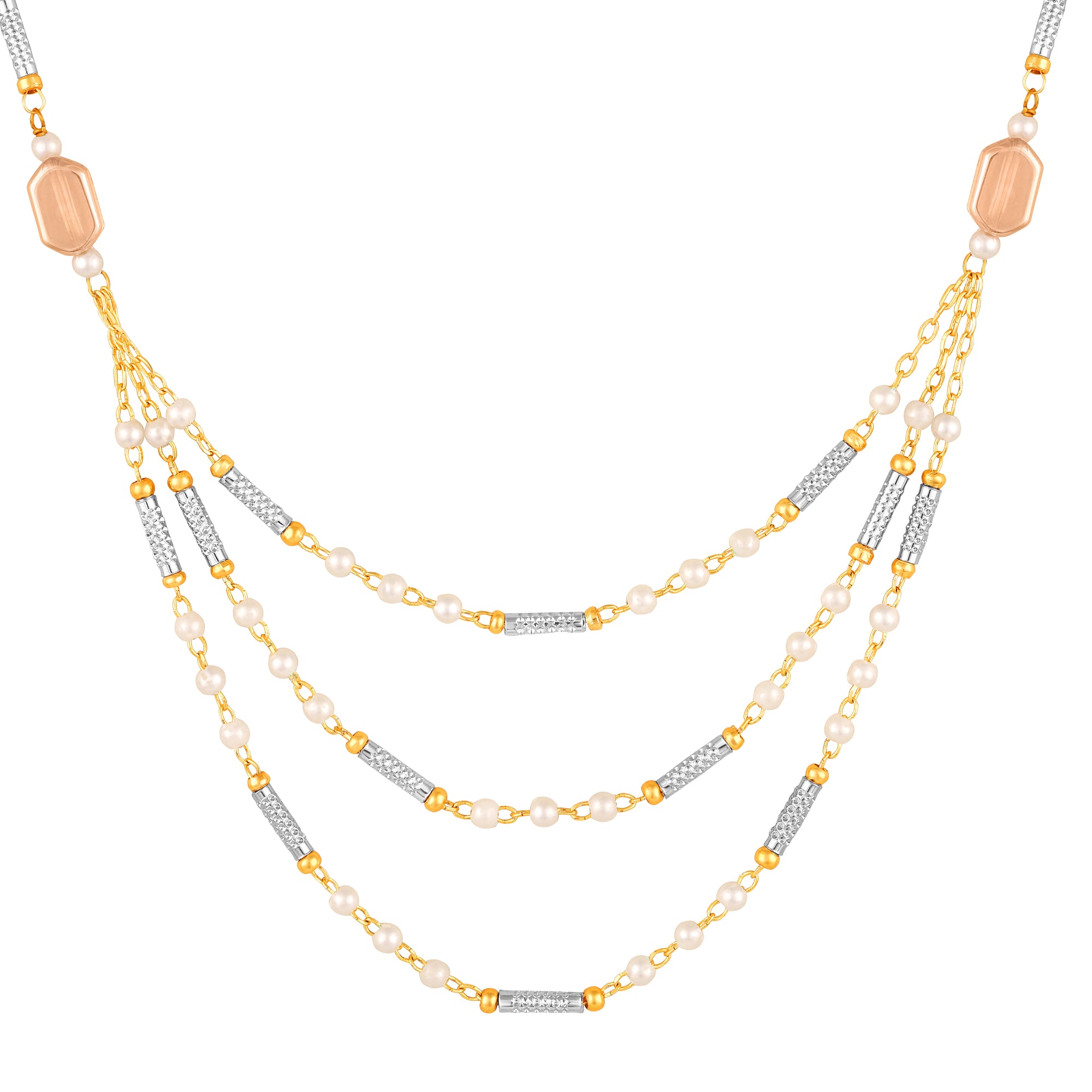 Stylish Multilayer Necklace with Drop Earrings