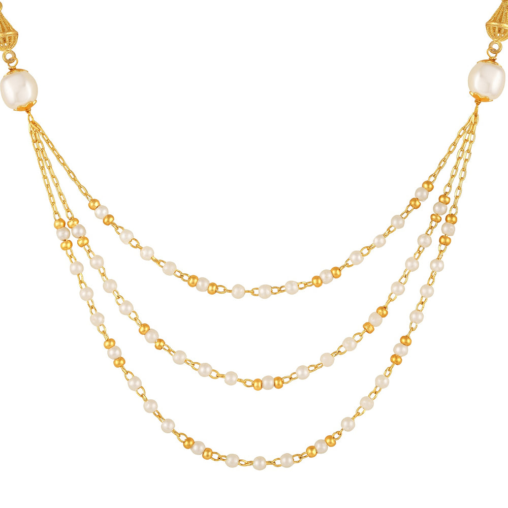 Stylish Multilayer Necklace with Drop Earrings