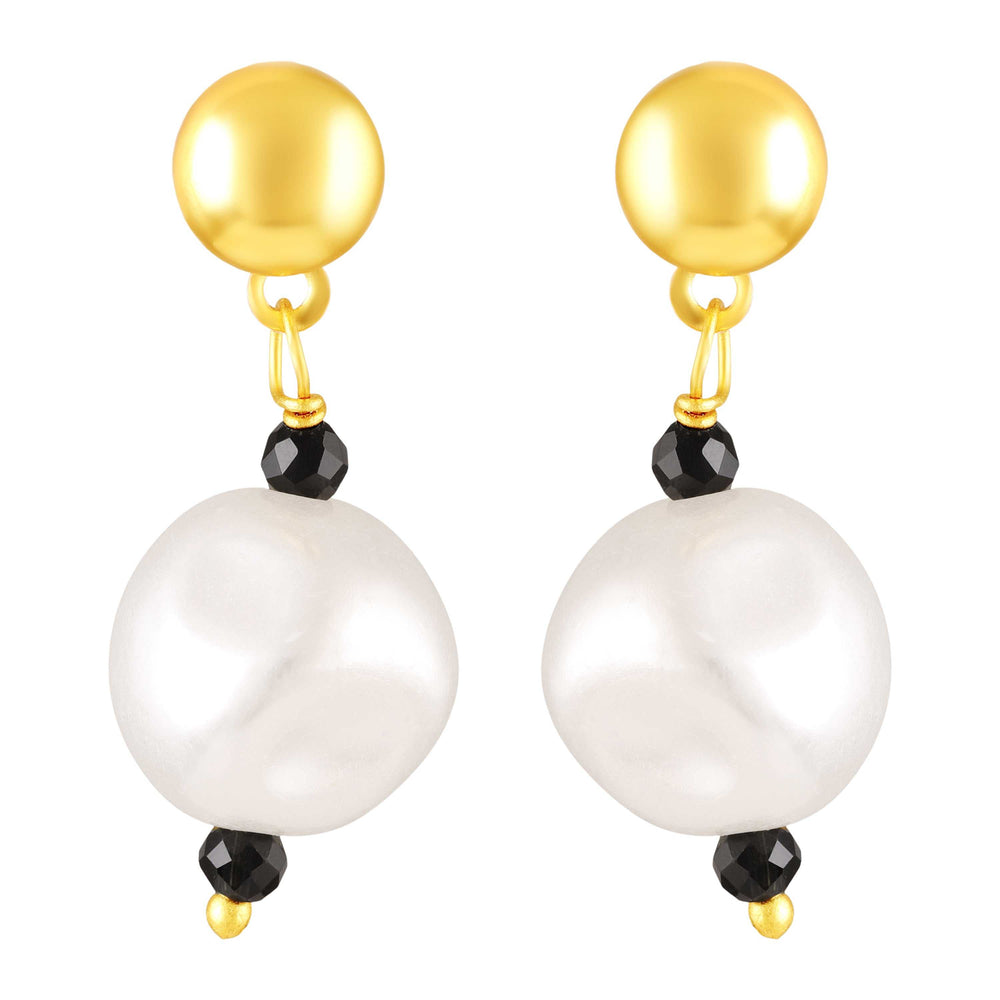 Artificial Pearl Mangalsutra Necklace with Matching Drop Earrings