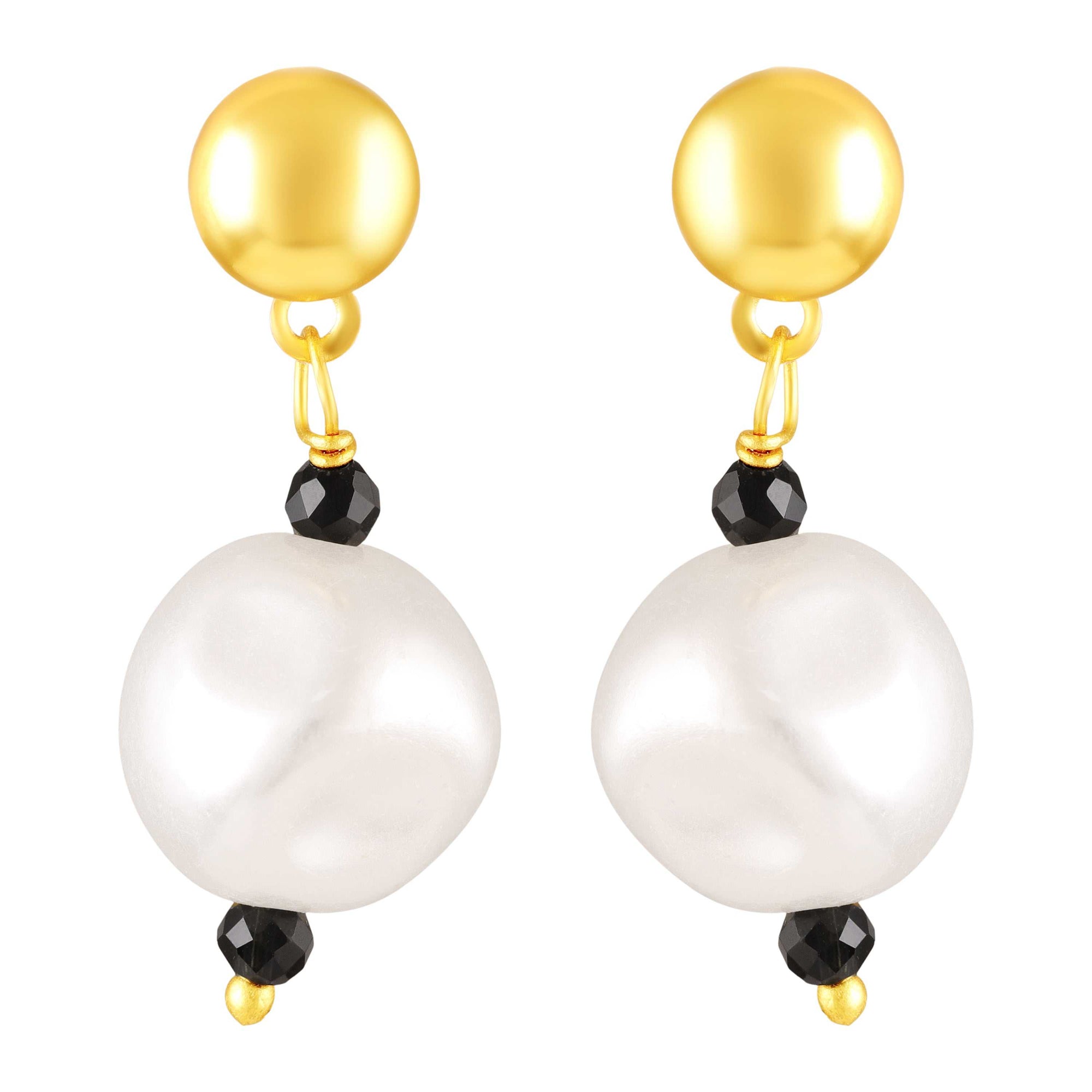 Artificial Pearl Mangalsutra Necklace with Matching Drop Earrings