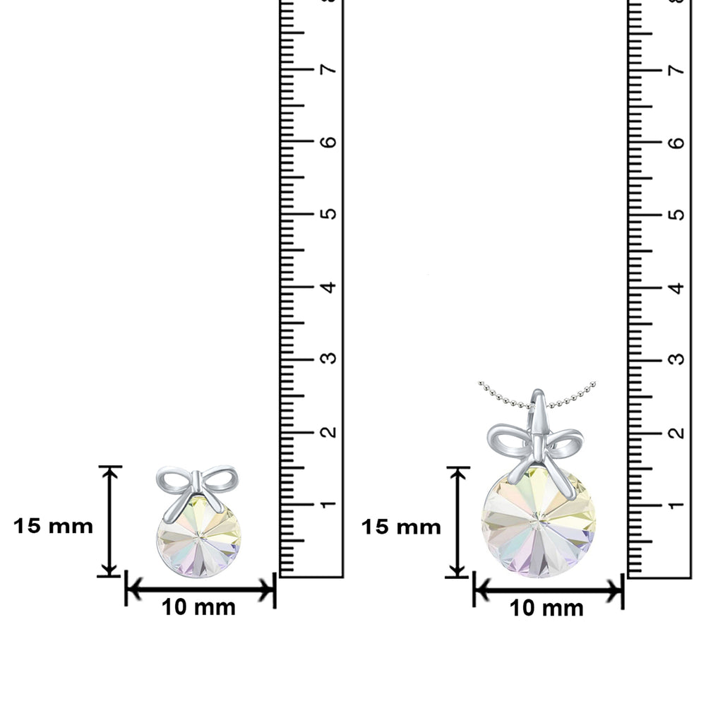 Bow Pendant Set with White AB Cubic Zirconias