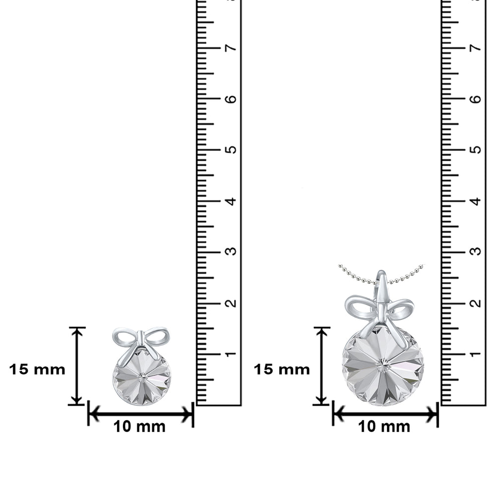 Bow Pendant Set with Rose Pink Cubic Zirconias
