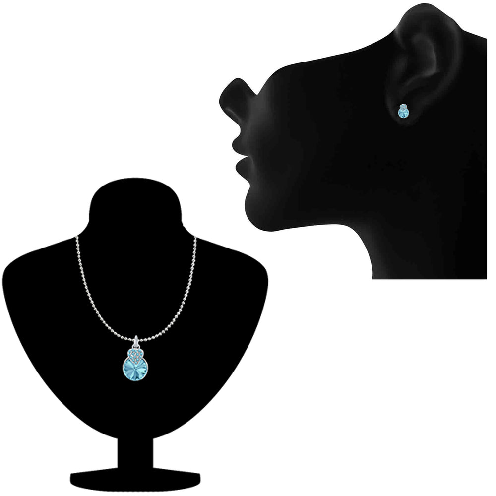 Heart Pendant Set Made with White AB Cubic Zirconias