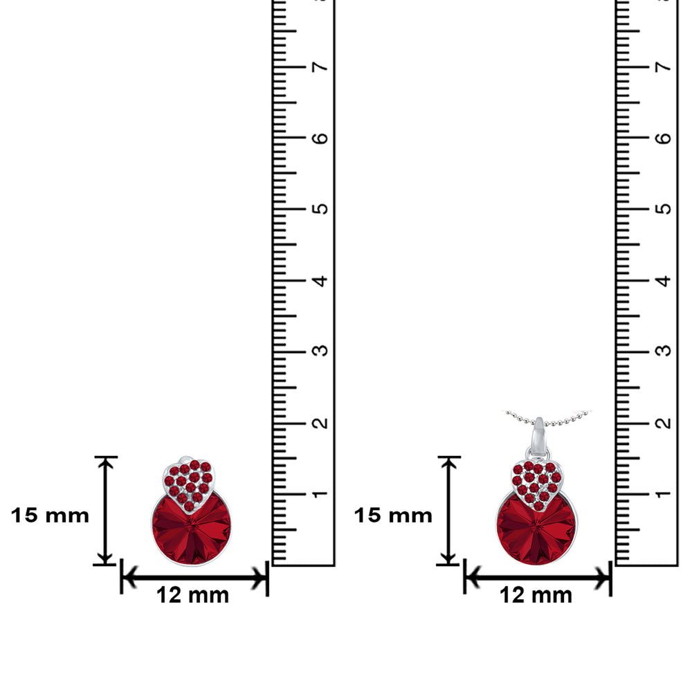 Heart Pendant Set Made with White AB Cubic Zirconias