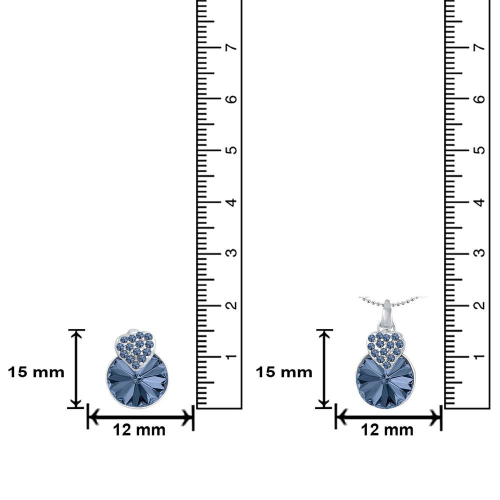 Heart Pendant Set Made with White AB Cubic Zirconias
