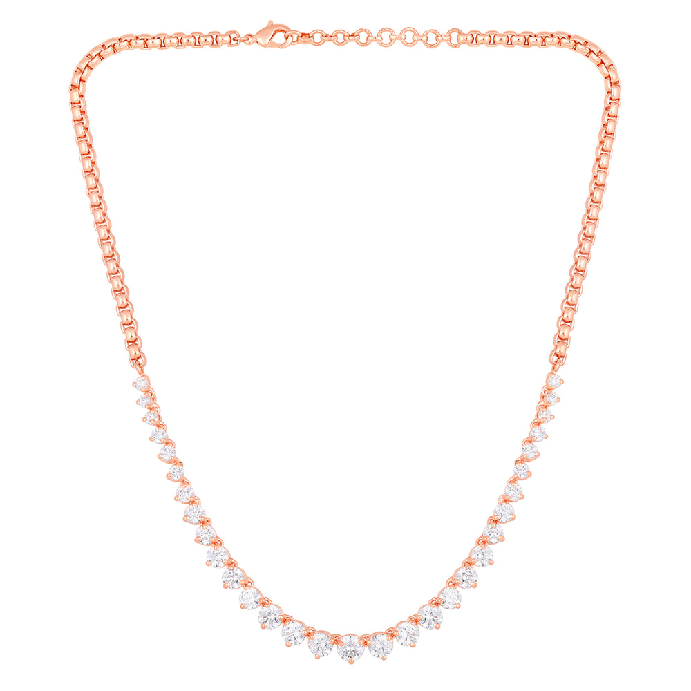 Princess Cut Premium Cubic Zirconia CZ Valentine Choker Necklace Set