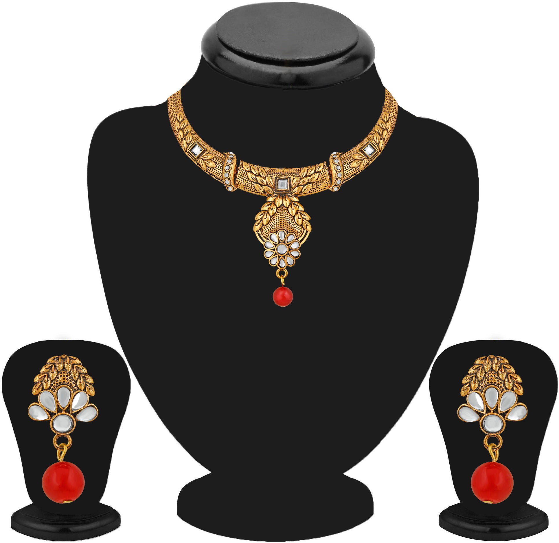 Traditional Ethnic Mesmerising Floral inspired Kundan Necklace set