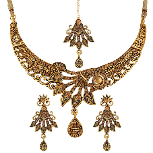 Traditional Bridal Crystal Designer Necklace set