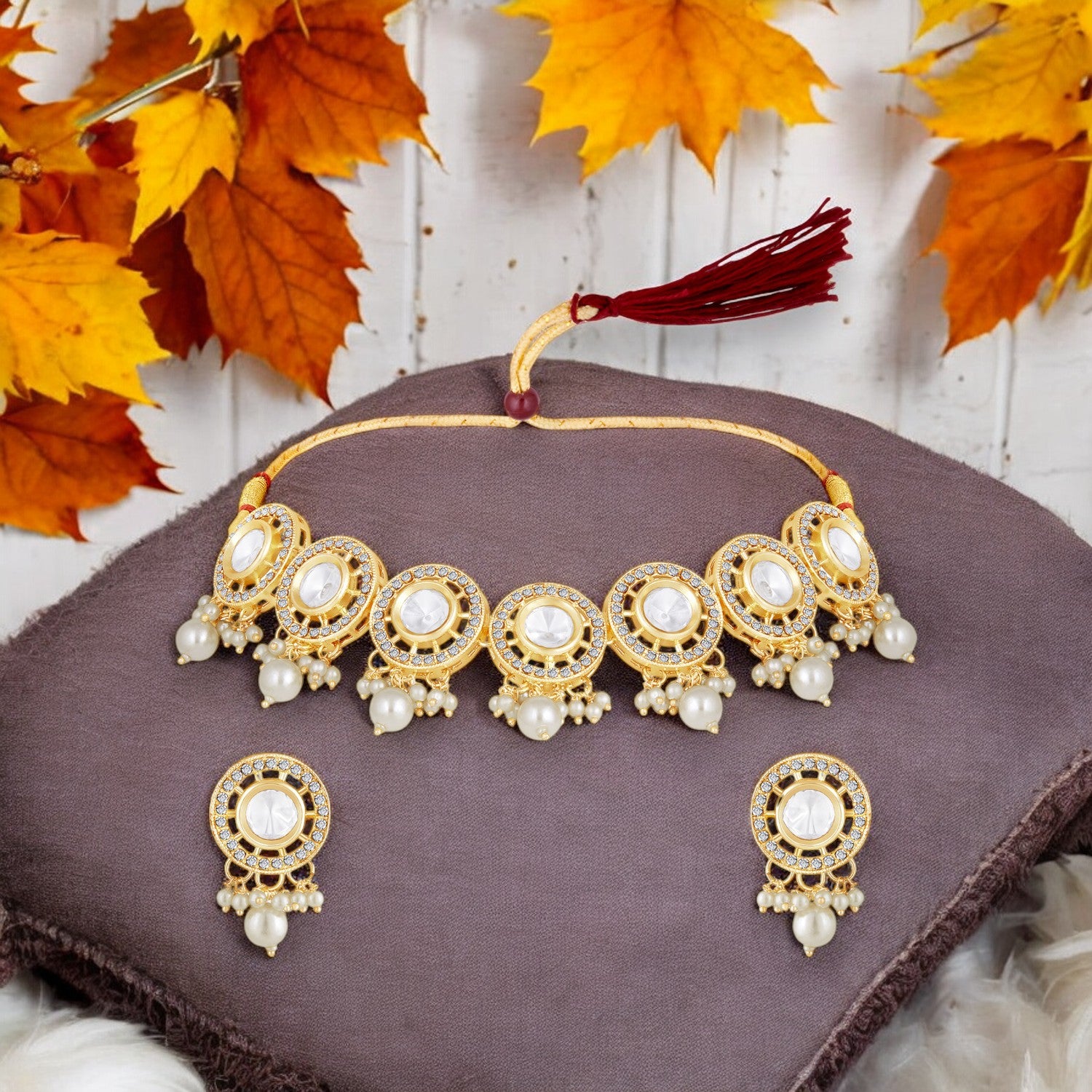 Traditional Ethnic Circular Choker Necklace Set