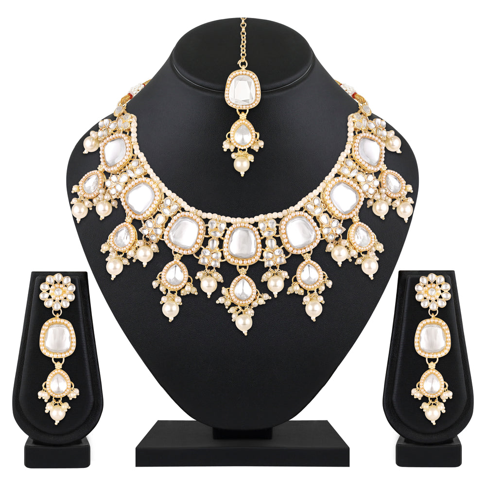 Gold Tone Traditional Choker Jewellery Set