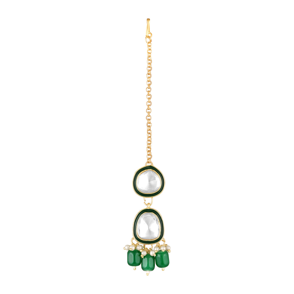 Multi Layerd Kundan Jewellery Set with Meena Enamel