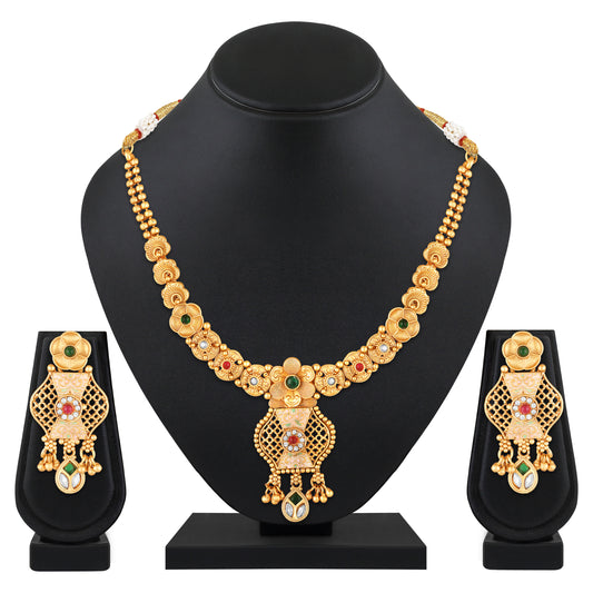 Traditional Indian Wedding Jewellery with Kundan Meenakari Enamel