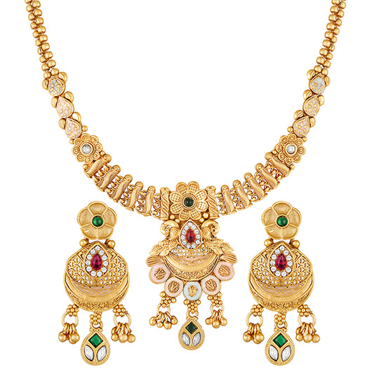 Kundan and Meenakari Enamel Traditional Indian Wedding Jewellery