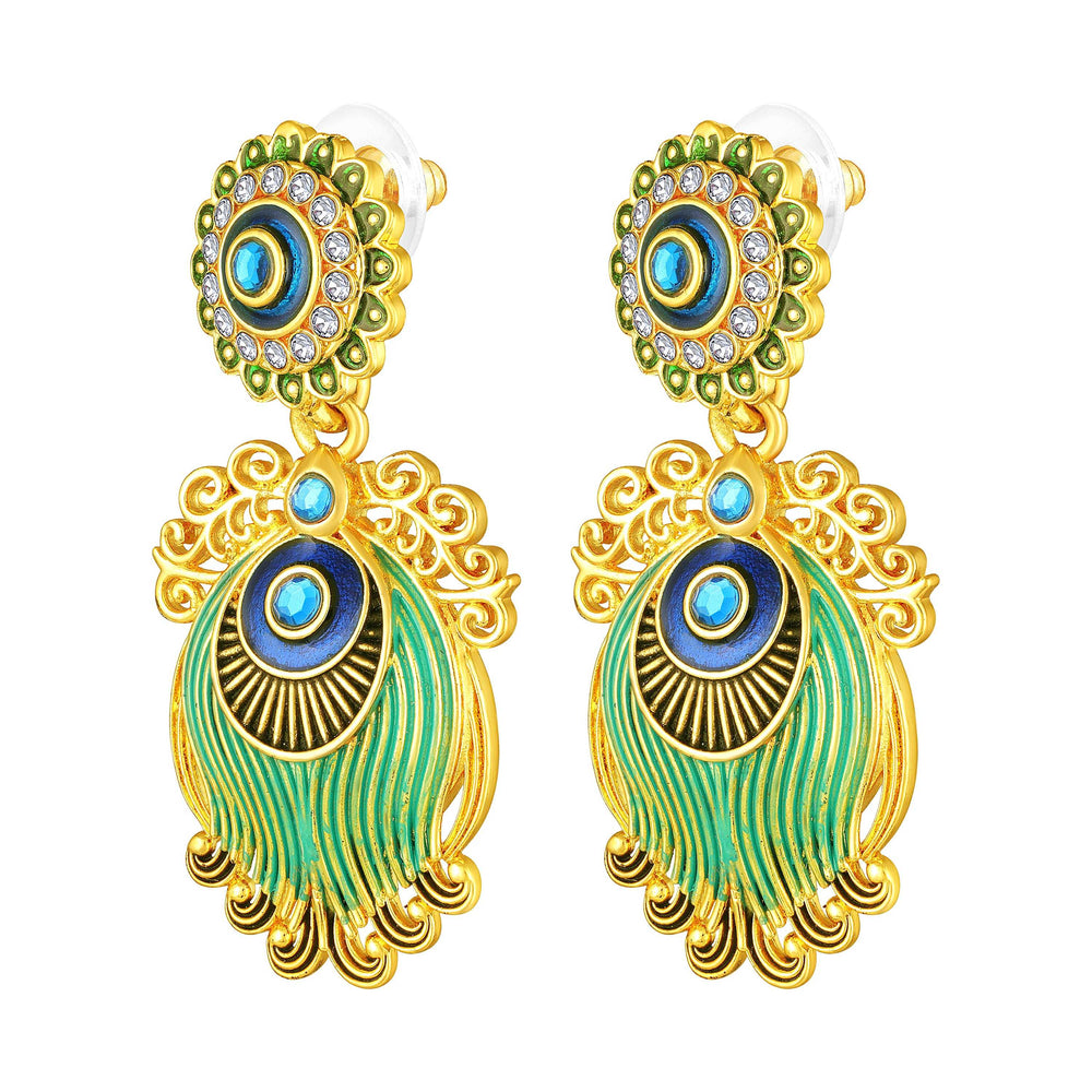 Peacock-Themed & Om Artificial Pearl Necklace Set
