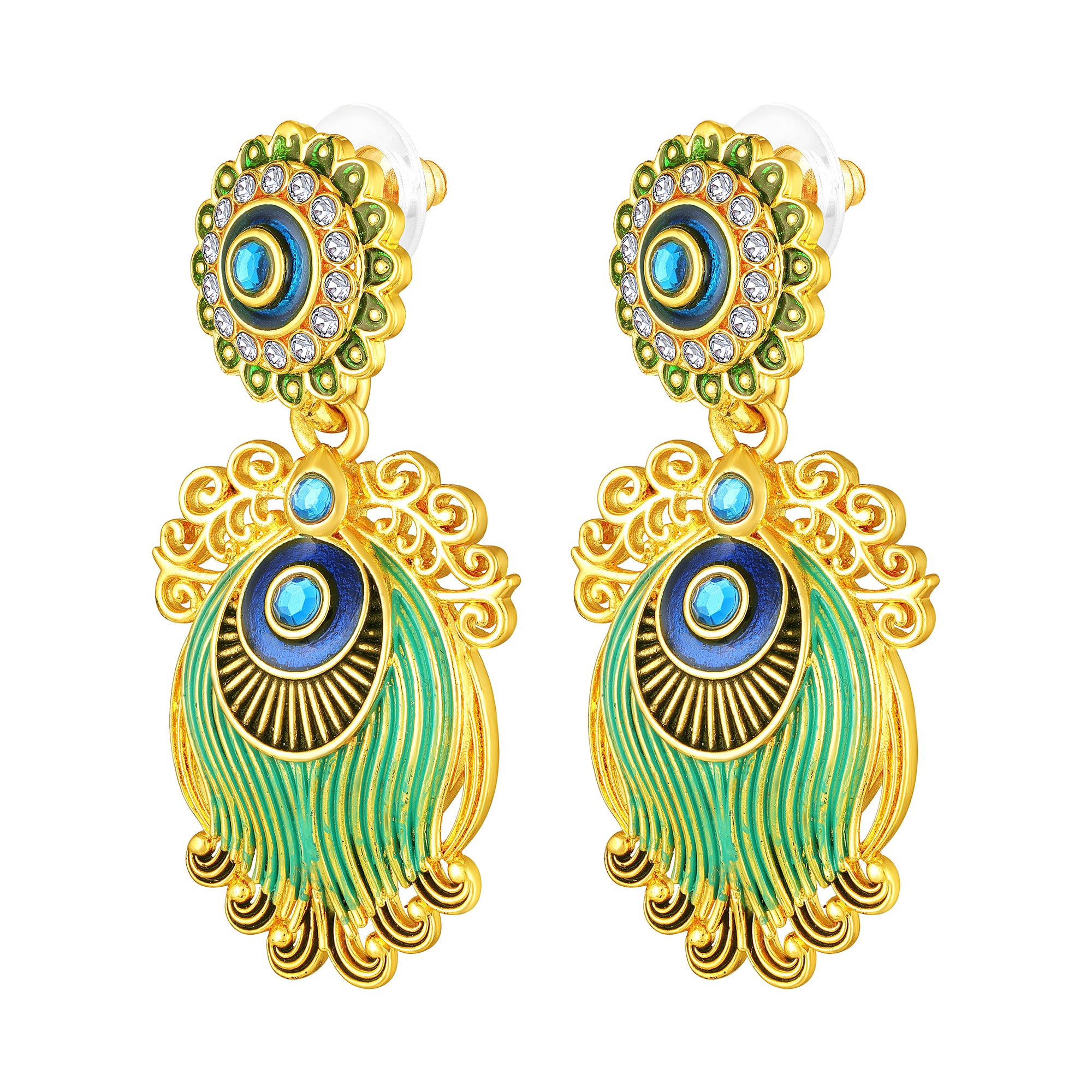 Peacock-Themed & Om Artificial Pearl Necklace Set