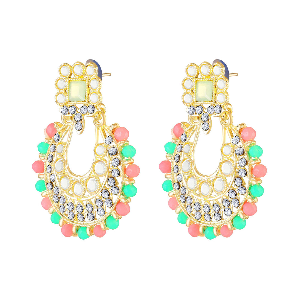 Wedding & Festive Wear Multicolor Kundan Choker Jewellery Set with Earrings & Maang Tikka